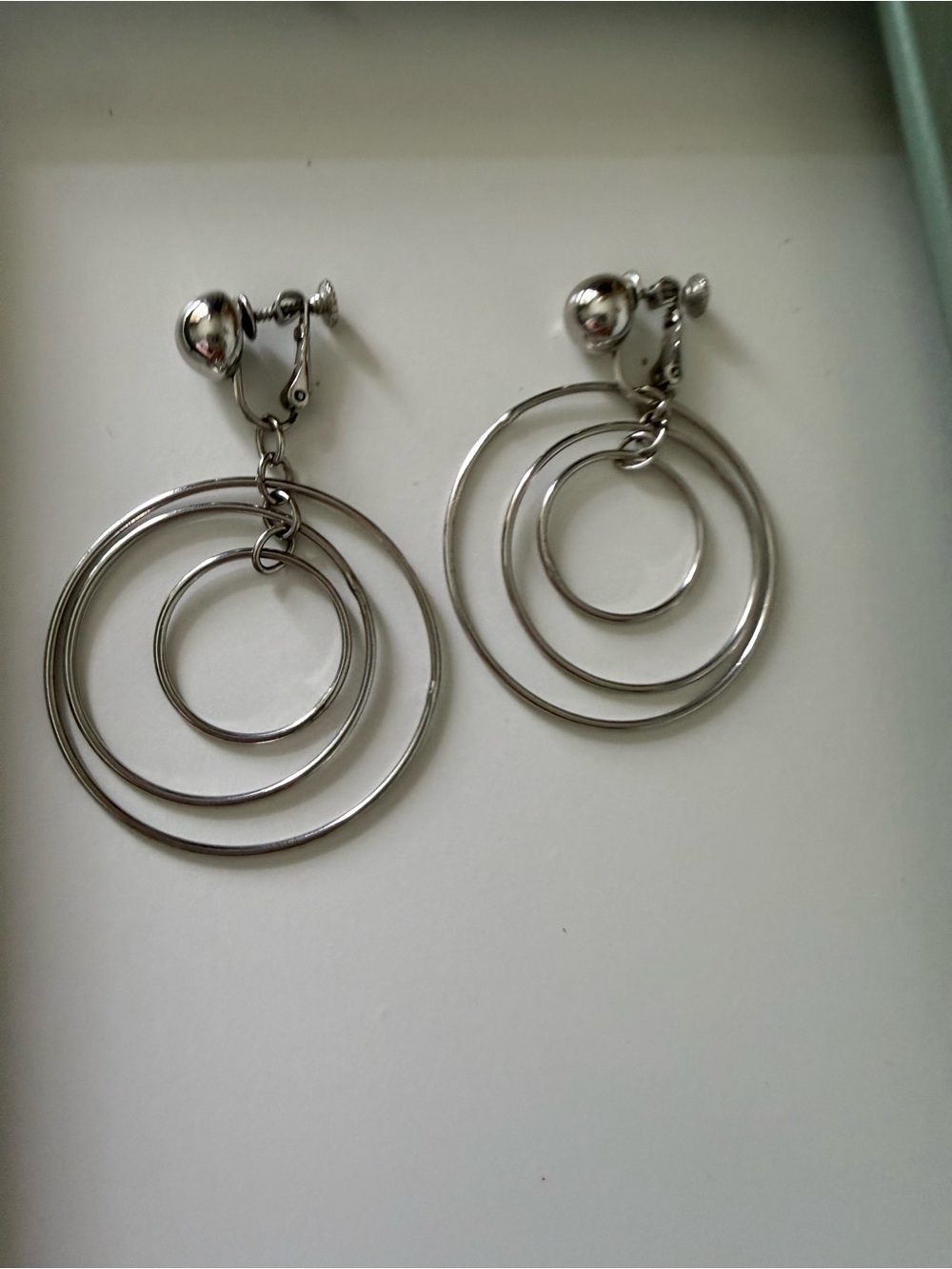 Napier Silver Tone Triple Hoop Clip-On Earrings